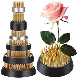 Sliner 6 Pcs Flower Frogs Round Brass Floral Frogs Flower Holder Japanese Ikebana Vase Kenzan Flower Flower Arranger Flower Fixed Tools Pin for Flower Arrangement Home DIY Craft, 6 Size