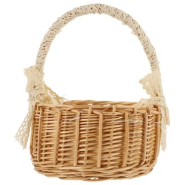 ULTECHNOVO Handwoven Rattan Storage Basket Decorative Flower Container for Home Creative Household Organizer Khaki for Arranging Flowers Storing Fruits Daily Essentials Random Color