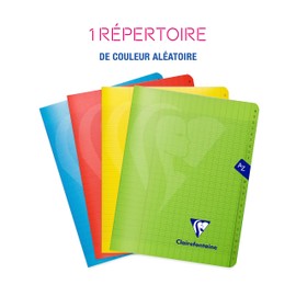 Clairefontaine Mimesys 303748C Address Book / Vocabulary Book A-Z Stapled 17 x 22 cm 48 Sheets 90 g French Ruling Polypropylene Cover Assorted Colours 1 Item