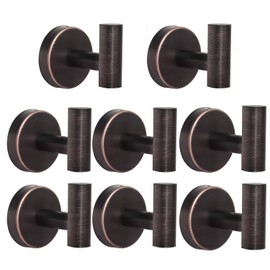 8 Pcs Robe Towel Hooks Coat Hook Bathroom Wall Hook Stainless Steel Heavy Duty Door Hanger Towel Robe Clothes Cabinet Closet Sponges Hook for Bathroom Bedroom Kitchen Hotel Pool (Red Bronze)