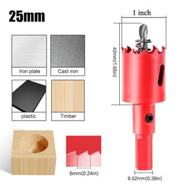 1 Inch (25mm) HSS Bi-Metal Hole Saw Drill Bit - Hole Saw Kit with Arbor for Wood, Plastic, Drywall, Metal Sheets & Ceiling Tiles - Includes Pilot Drill Bit for Precision Drilling