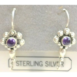 unbranded Vintage Pair Sterling 925 Purple Amethyst French Hook Connectors Earrings 3.27G