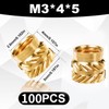 Gaivek 100 Pcs M3 Threaded Inserts, Knurled Brass Heat-Embedment Nuts