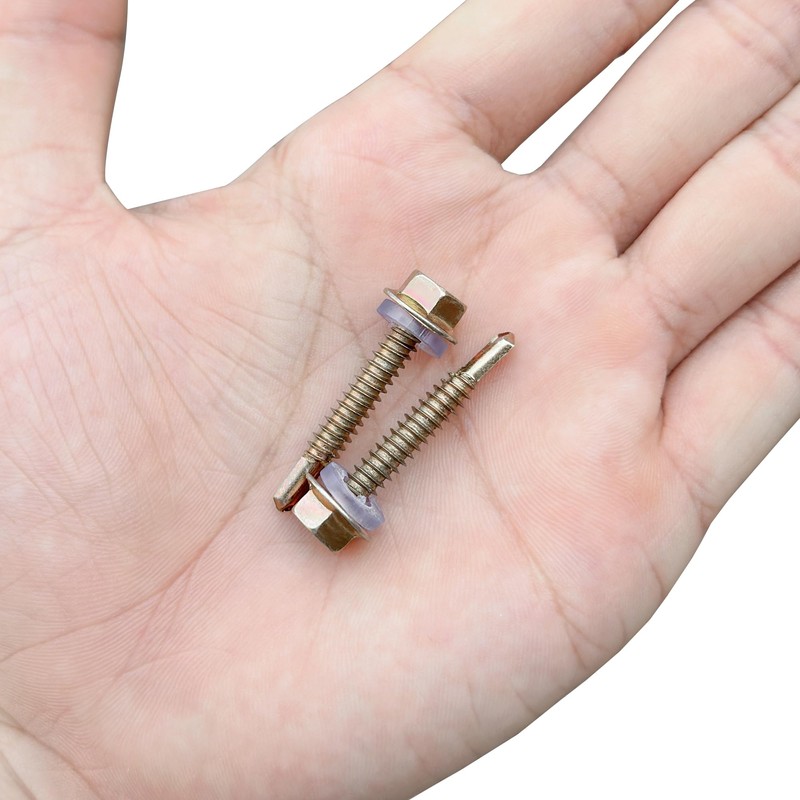50 PCS Hexagon Self Tapping Self Drilling Screws with Pads