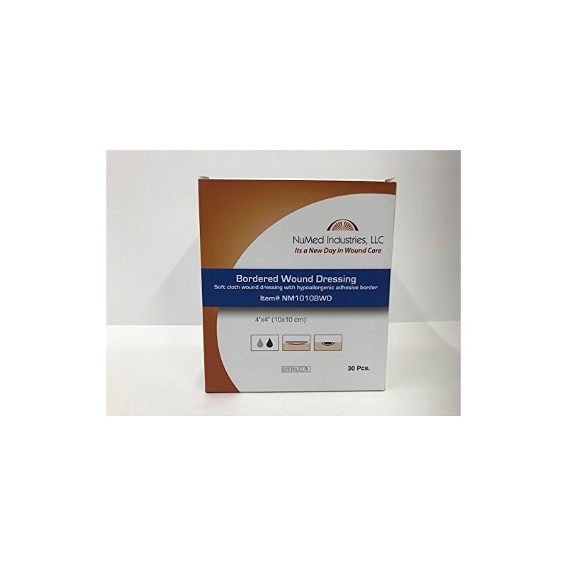 NuMed Bordered Wound Dressing 4x6 30/Box