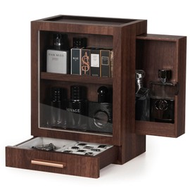 Homde Cologne Storage Organizer with Drawer - Men's Cologne Holder - Stylish Display Box for Home Bathroom