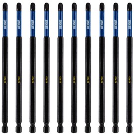 10 x Rennie Tools 150mm Long PZ3 Impact Screwdriver Driver Bits Set. Heavy Duty PoziDriv POZI No.3 Magnetic Screwdriver Bit Set. PZ3 Impact Driver Bits Pozidrive Screw Accessories.