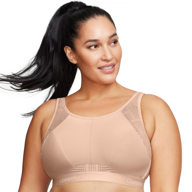 Große Größen Plusgröße Atmungsaktiver Mesh-Sport-BH ohne Bügel Nr. 1068