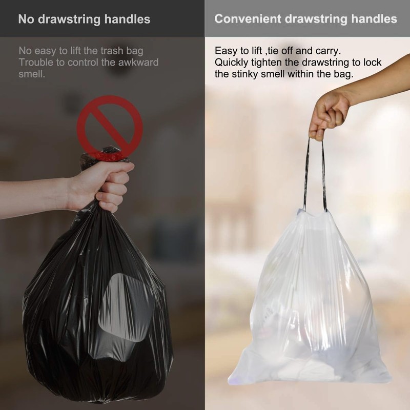 Small Trash Bag, 1.2 Gallon Trash Bags With Drawstring Trash