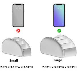 Thipoten Remote Control Holder, Faux Leather Caddy/storage/Tray for Remote Controllers, Reading Glasses, Office Supplies, Perfect Space Saver for End Table/Nightstand/Office Desk(Black, small)