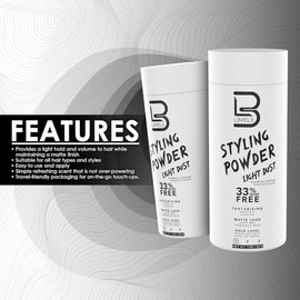 L3 Nivel 3 Polvo de Peinado de Sujecin Ligera - Estilo Natural Mate - Texturizante y Voluminizador (30 Gramos)                                        