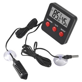 AITIAO Reptile Thermometer and Humidity Gauge with Probes and Suction Cup Reptile Terrarium Thermometer Hygrometer Digital Display Indoor Outdoor Aquarium Thermometer