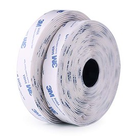 Hook and Loop Self Adhesive Tape 3/4" x 20Ft 9448A Sticky Back Interlocking Nylon Fabric Fastener Heavy Duty Adhesion Strip Tape White(9448AH)