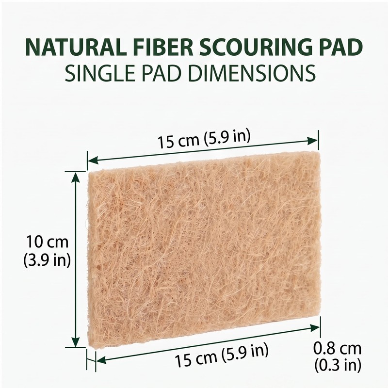 32 Pack Natural Scouring Pads, Coconut Husk Non Scratch Dish