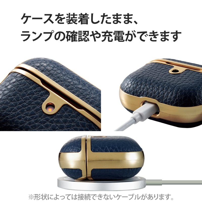 Elecom AVA-AP3UCMNV Soft Leather Case for AirPods 3rd Generation (2021