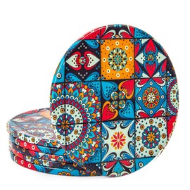 821 - Turkish Drink Coasters Set of 6 - Mediterranean Design for Cup Coasters Gift Sets from Istanbul by Jeannieparnell