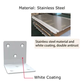 White Stainless Steel Corner Bracket,Joint Right Angle Bracket,L Shape Heavy Duty Metal Corner Brace Hardware Brackets Supporter for Wood Aufuga (20, 2x2x2inch)