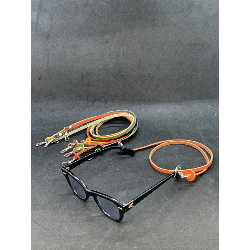okuda-belt Tochigi Leather, Genuine Leather, 2-Way Neck Strap, Glass Cord,