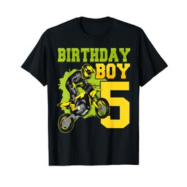 Motocross MX 5th Gift 5 Year Old Dirt Bike Birthday Party T-Shirt