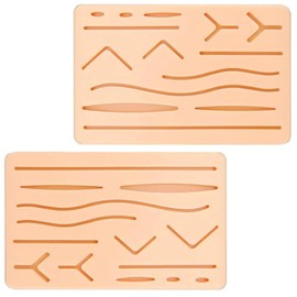 ZUFOR Upgraded Suture Pad （2 pcs) has 3 Layers of Silicone and 14 Wounds，Embedded Rip-Resistant Mesh，Hard to Tear 。Gifts for Medical Students，Suture Pads Perfect The Suture Kit，Suture Practice Pad