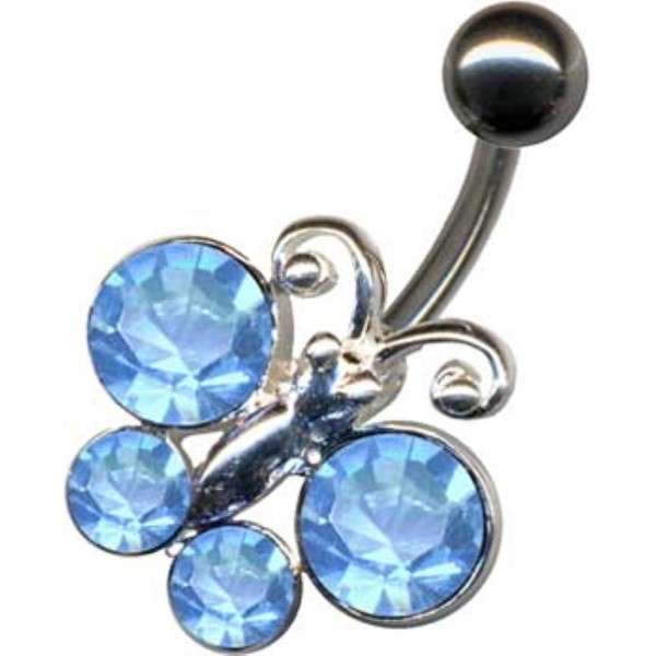 Butterfly Blue Butterfly Wings Blue Belly Button Piercing 925 Sterling