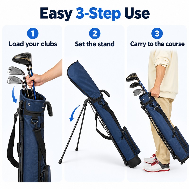 Lightweight Golf Stand Bag for Club Carrying – Waterproof Nylon