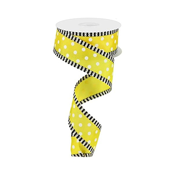 Small Polka Dots & Stripes Wired Edge Ribbon - 10