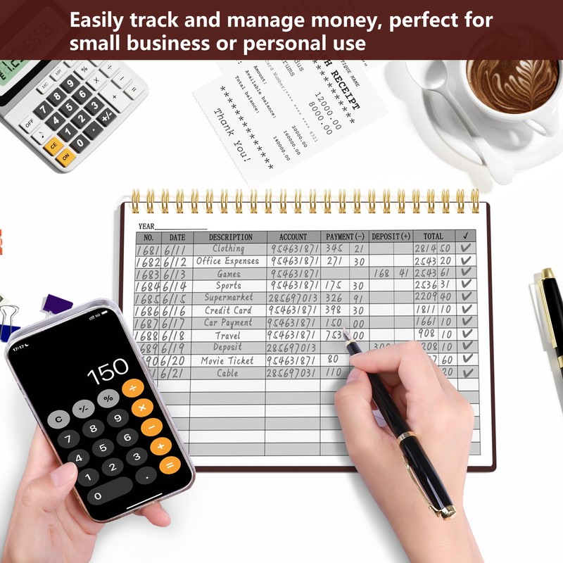 HAUTOCO Accounting Ledger Book A5 Horizontal Ledger Books for Small