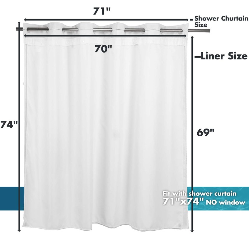 River Dream Snap in Shower Curtain Liner Replacement,Fit 71 x