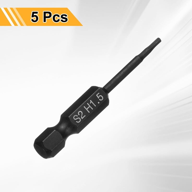 HARFINGTON 5pcs Flat Hex Head Drill Bit H1.5 (1.5mm) Magnetic