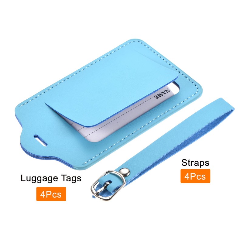 sourcing map Luggage Tag PU Holders, 12x7cm Baggage Label Identifier