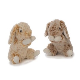 Volker Rasehorn Plush Rabbit Approx. 16 cm, Set of 2, Brown/Grey/Light Beige/White/Beige, Plush Toy, Cuddly Toy, Stuffed Toy