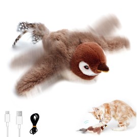 KutaKuta Interattivi Uccellino per Gatti Che Vola - Ricaricabile e Lavabile Uccello Volante per Gatti, Flappy Bird Cat Toy con Catnip, Gioco Gatto Uccellino Che Vola per Gatti Annoiati