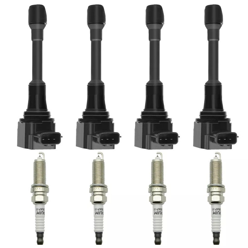 NEW 4x Ignition Coil & 4x DOUBLE IRIDIUM Spark Plug