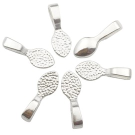 (Silver Bails) - 200 Shiny Silver Colour Glue on Bails-Small Pendant Bails-Jewellery Bails For Pendant Making Scrabble Or Glass Cabochon Tiles Pendants