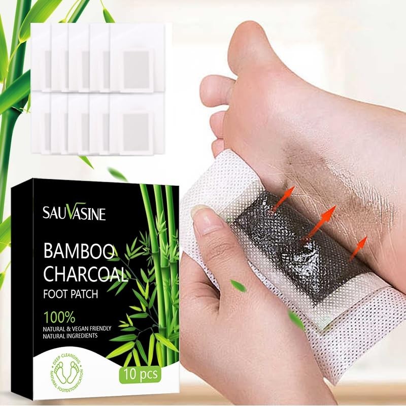 Bamboo Charcoal Foot Patches, Natural Ingredients with Mugwort and Vitamin