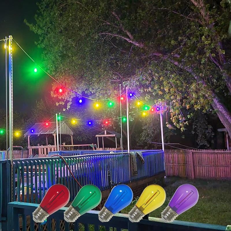 abulber S14 Led Bulbs for Outdoor String Lights,Shatterproof Waterproof Plastic