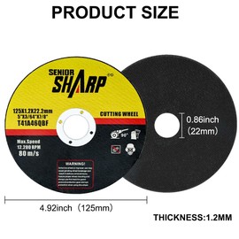 URAQT 12 Pack 125mm*1.2mm Cutting Discs for Angle Grinder, Professional Abrasive Cutting Discs, Stainless Steel Cut off Wheel for Angle Grinder for Cuttings Steel, Iron, Aluminum, and Ferrous Metals