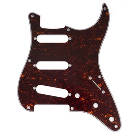 Musiclily Pro 8 Holes ST SSS Pickguard for 2008-2019 China Made Squier Classic Vibe SQ CV 50s Reissue Vintage Strat Style Electric Guitar, 4Ply Red Tortoise