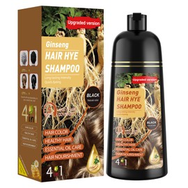 XYZCREATIVE Black Hair Dye Shampoo 3 in 1 for Women & Men 100% Gray Hair Coverage - Herbal Ingredients Natural Plant Hair Color - Hair Dye in Minutes 500ML