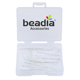 BEADIA 925 Sterling Silver Open Eye Pins 0.5x30mm 30pcs for Jewelry Making Findings