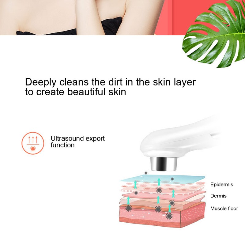 Ultrasonic Handheld Red Blue Light Vibration Anti Aging Facial Soothing