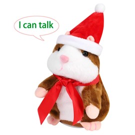 Talking Hamster Toy Repeats What You Say Electronic Plush Hamster Doll Talking Dancing Shaking Recording Hamster Doll Funny Sound Recording Doll For Boys Girls Christmas Birthday New Year Gift