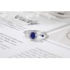 Presentski September Birthstone Sterling Silver Rings Dainty Blue Sapphire Real
