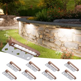 VOLISUN 8 Pack 7 Inch Retaining Wall Lights, Waterproof LED Hardscape Lighting, Cuttable Low Voltage Landscape Lighting, 12V Paver Lights, 3W Outdoor Step Lights, 5000K Daylight, ETL