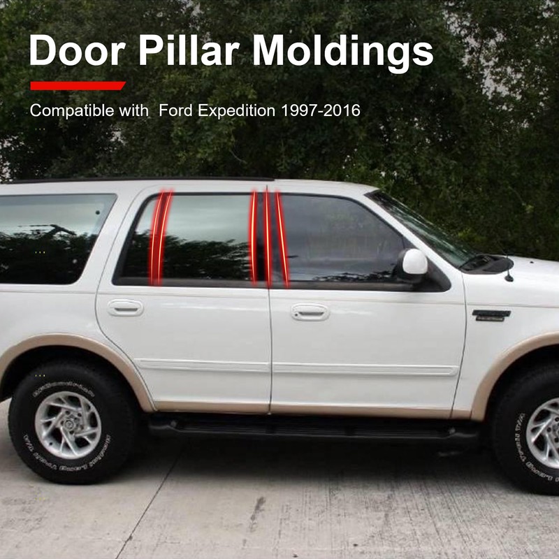 BASIKER Anti Scratch Glossy Black Pillar Posts Window Center Door