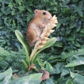 Vivid Arts Harvest Mouse on Wheat Highly Detailed Home Garden Decoration (NF-DM07-F)
