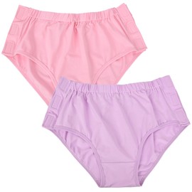 CLEARHOMES Easy Adapt Women's Tear-Away Underwear, for Patients, Elders, Pack of 2. (Large), Purple and Pink