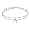 HOOHWE Anklet for Women Sterling Silver Star and Moon Beach