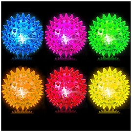 Pelotas sensoriales iluminadas y rebotantes, juguetes sensoriales para niños con autismo, juguetes para 3-4, 5-7, 8-12, regalos para niños y niñas, bolas de estrés puntiagudas, juguetes novedosos para hacer ruido, rellenos de cesta de Pascua